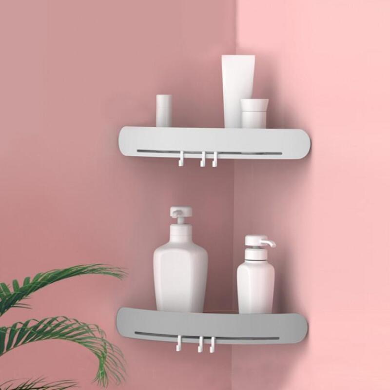 Non-stick bathroom shelf suction hook corner shelf bathroom storage cabinet white