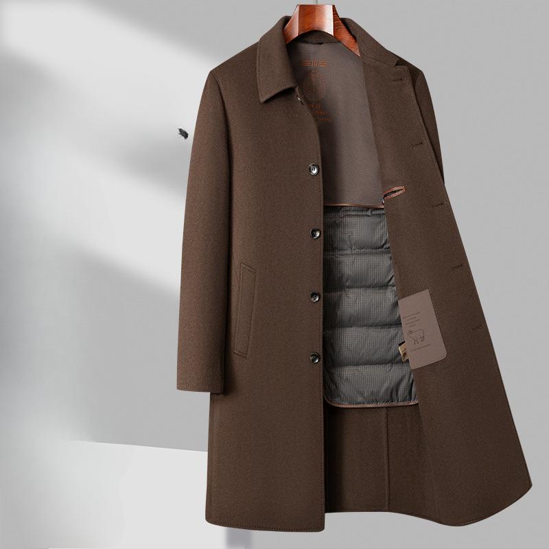 Шерстяное двухстороннее шерстяное пальто — фото 3