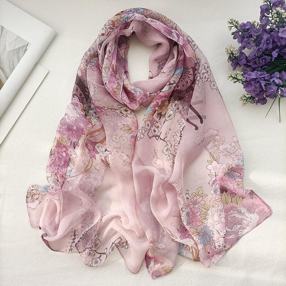 Foulard élégant en mousseline georgette pour femme, foulard prune, bandana d'été, protection solaire, fin et respirant, idéal pour les voyages.