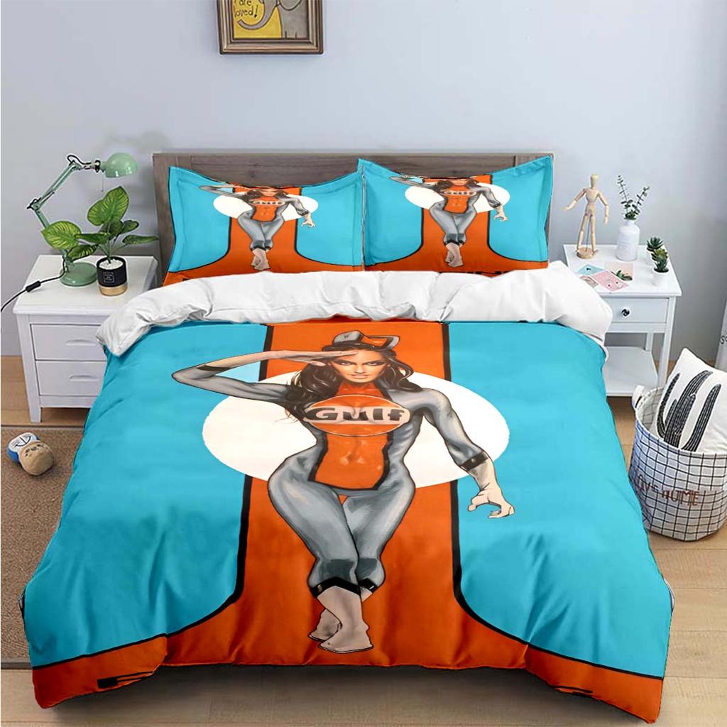 Fashion G-Gulf Racing Pattern Bedding Sets Bed Supplies Set Duvet Cover Comforter Set Bedding Set Luxury Gift