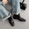 Fashion 2025 NEW Autumn Women Shoes Square Toe Med Heel Women Boots Genuine Leather Ankle Boots Winter Elegant Modern Boots
