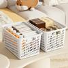 4Pcs Storage Baskets with Handle Large Capacity Hollow Breathable Stackable Decorative Toys Clothes Storage Containers