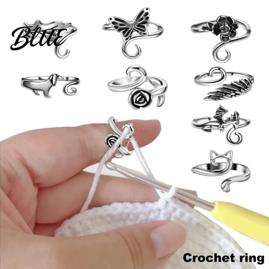 Yarn Tension Ring 8 Pcs/Set Crochet Thread Adjustable Animal Rings