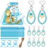 10 Sets Pearl Keychains Favor, Pearl Pendant Keychain With Thank You Tags Organza Bag For Baby Shower Baptism Party Favors