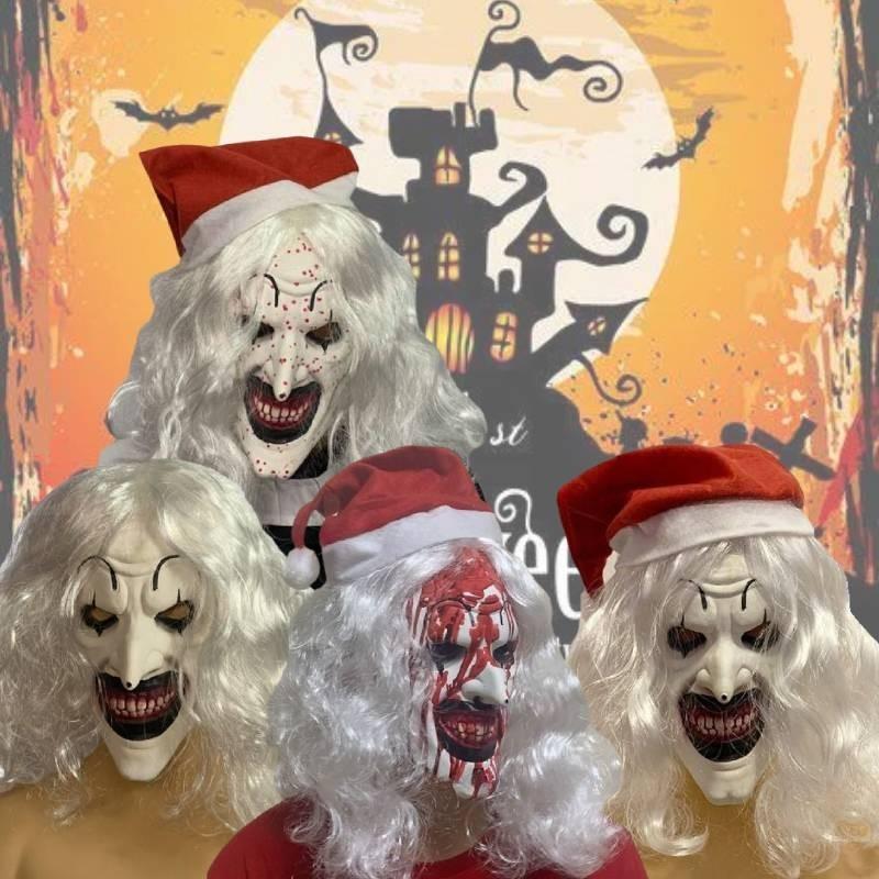 2024 Terrifier 3 Mask Disturbing Black And White Killer Clown Costume Latex Mask