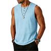 Men's Color Color Sleeveless Vest Cotton And Linen Tops