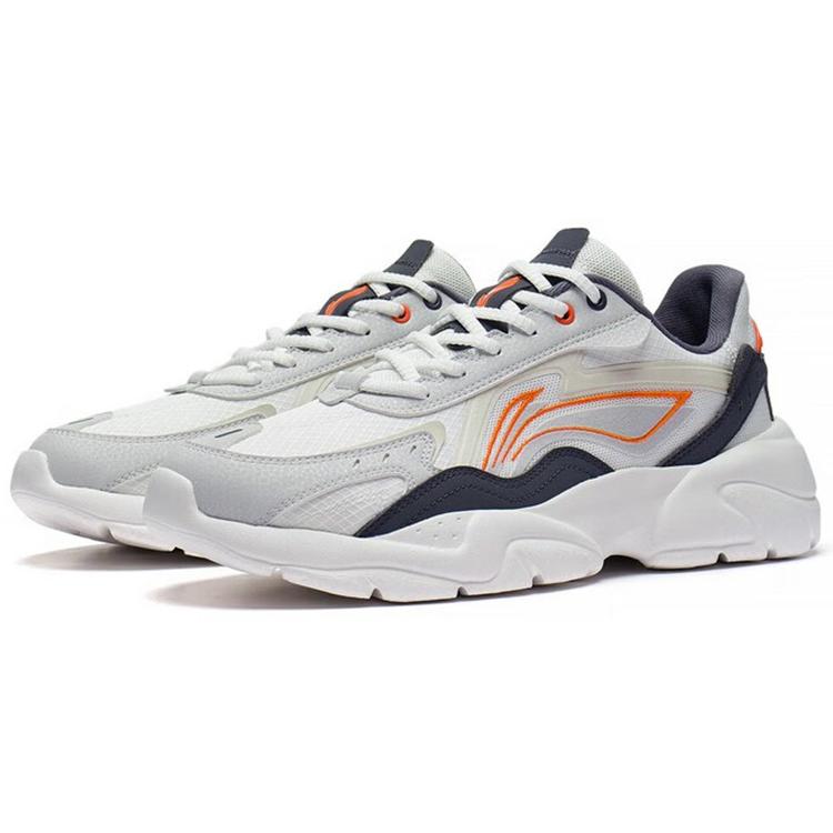 Li Ning Flowing Rock Flowing Rock Low top Sports Casual Shoes Men's White Gray AGCS267-1