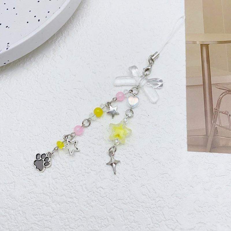 Eye Catching Phone Charm Unique Bowknot Keyring Stylish Keychain Phone Accessories Bag Pendant for Purse Backpack Wallet