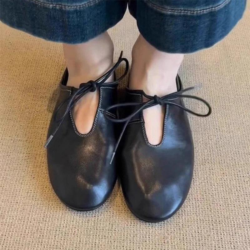 Women Flats Sandals Casual Loafers Shoes Sport Sneakers Woman Summer 2025 Brand Lace Up Leather Shoes Running Walking