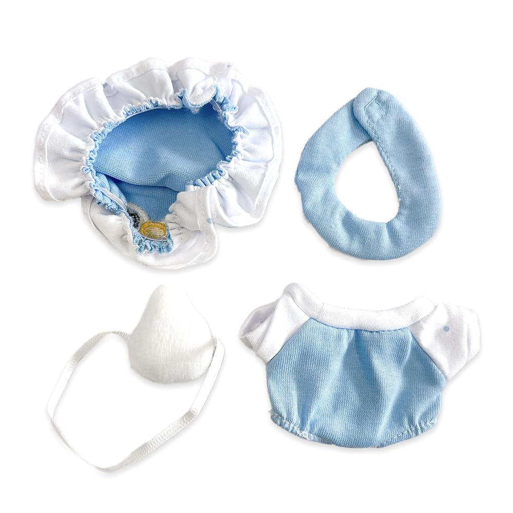 Baby Penguin Plush Clothes [Hat, Romper, Bib, and Baby Bottle Set] for 10cm Plush Toy, Kigurumi, Accessories, Otaku, Doll, Mascot, K-Pop Doll,