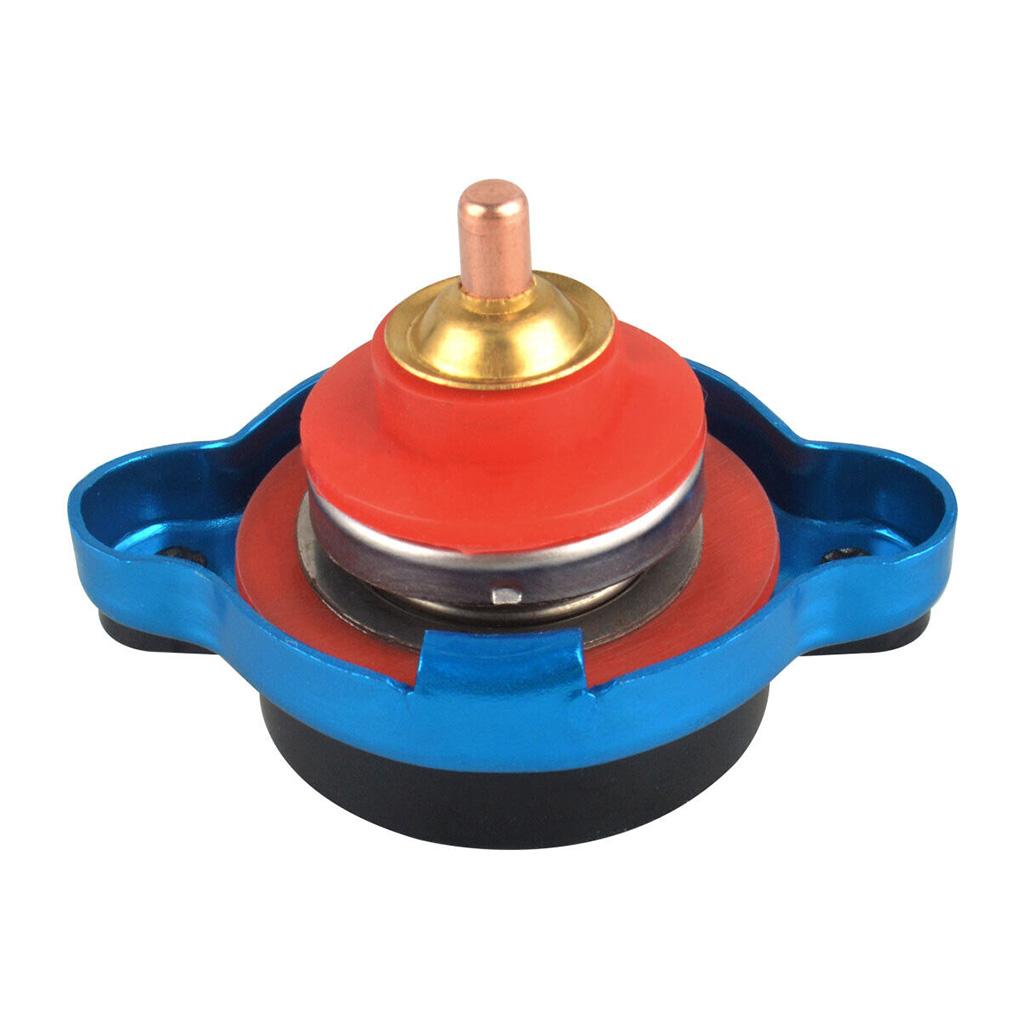 Blue Radiator Cap With Small End Water Temperature Gauge - Efficient Monitoring Easy Installation High-Q Durable