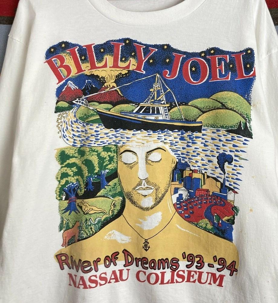 1994 Billy Joel River of Dreams Coliseum White Unisex S4XL TShirt Unisex T-Shirt L
