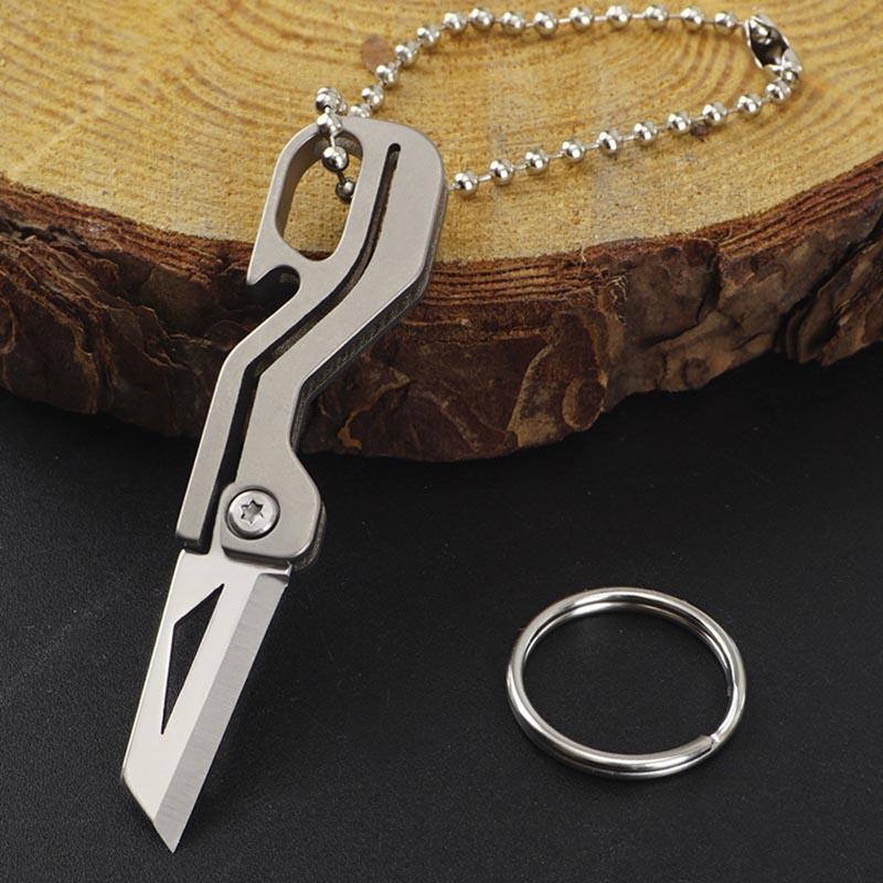 Titanium Alloy TC4 Mini Folding Knife EDC Portable Keychain Pendant Knife Express Unpacking Pocket Knife Gift EDC Tool