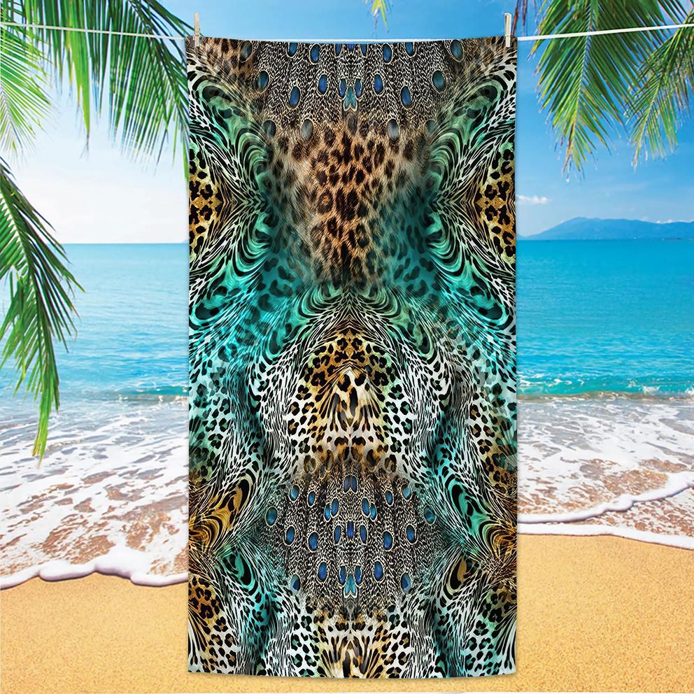 Nouvelle Serviette de Plage Bohème Séchage Rapide Serviette de Bain Douce pour Chaise de Plage Transat Bord de Piscine