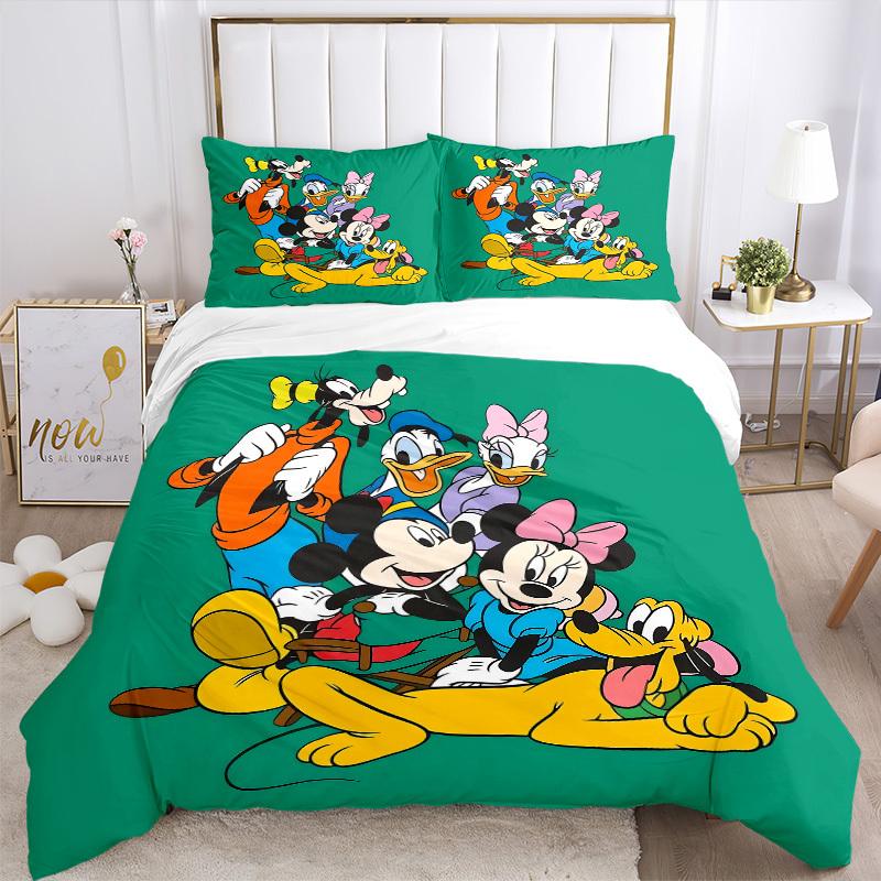 3pcs set Mickey Mouse Pluto1pc of quilt cover+2pcs of pillowcase, no core, print bedding, All Seasons Bedroom Setting024
