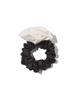 Kijun Satin Corsage Scrunchie Off-White Black