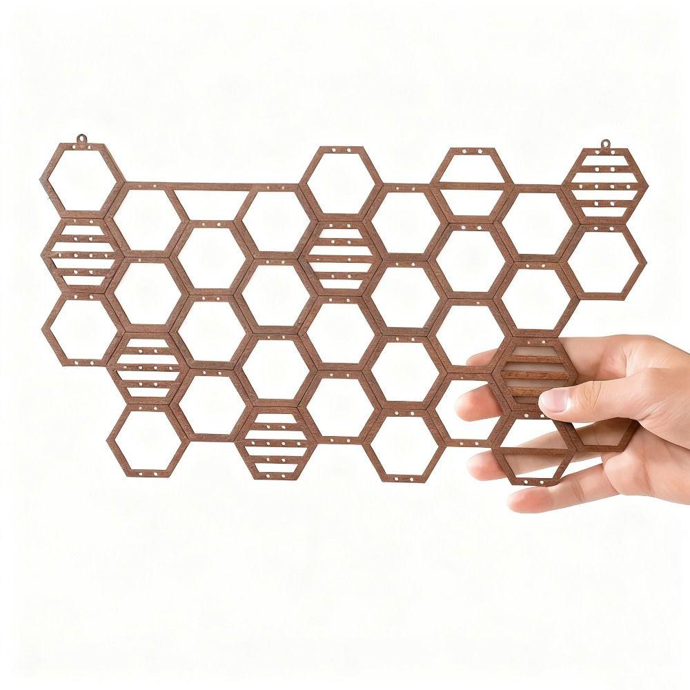 Storage Rack Earrings Display Stand Wooden Jewelry Organizer Hallway Bedroom