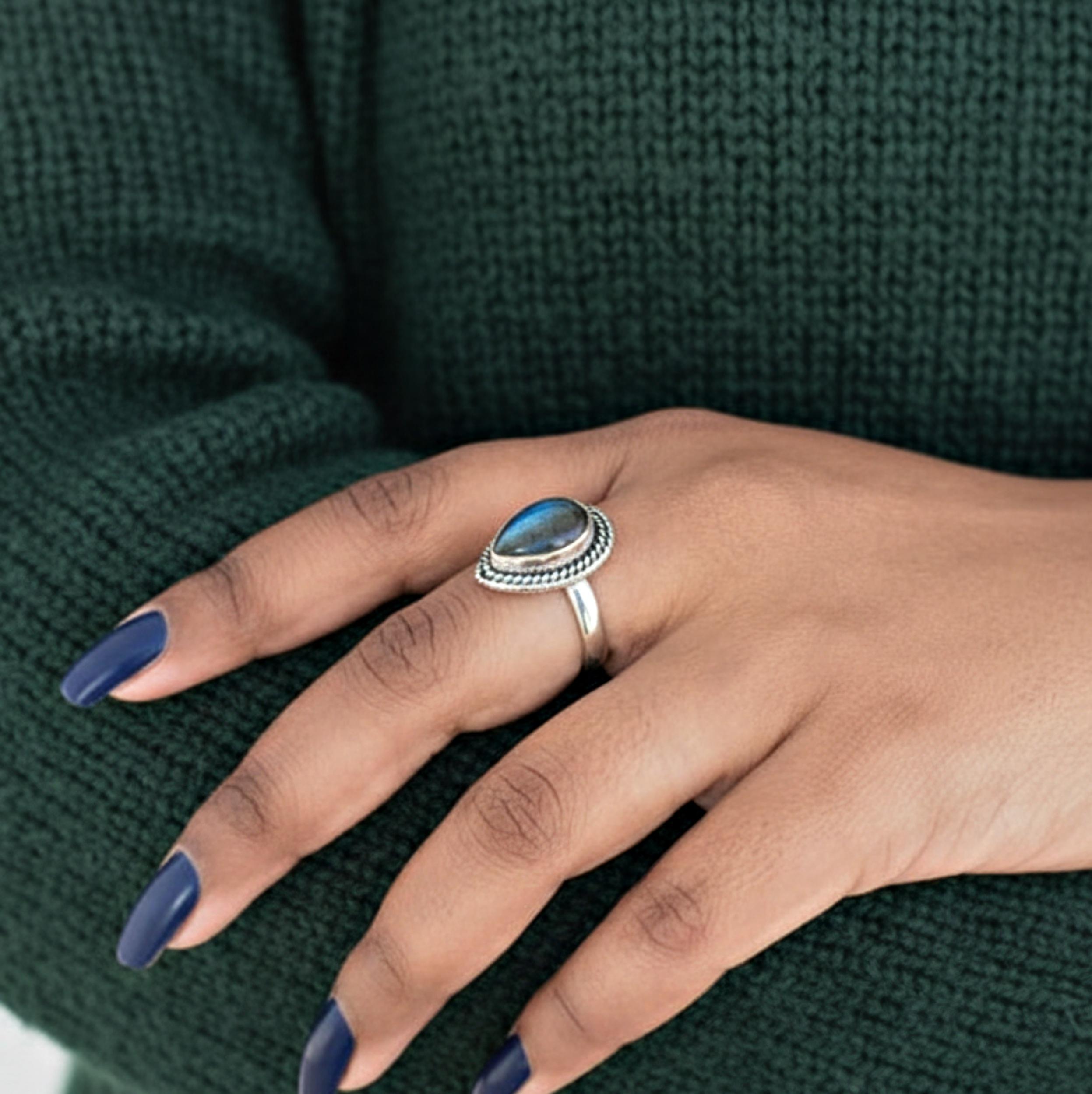 

Pear Cut Labradorite Statement Ring, 925 Solid Sterling Silver, Natural Blue Flash Gemstone Ring, Handmade Jewelry 12 серебряный