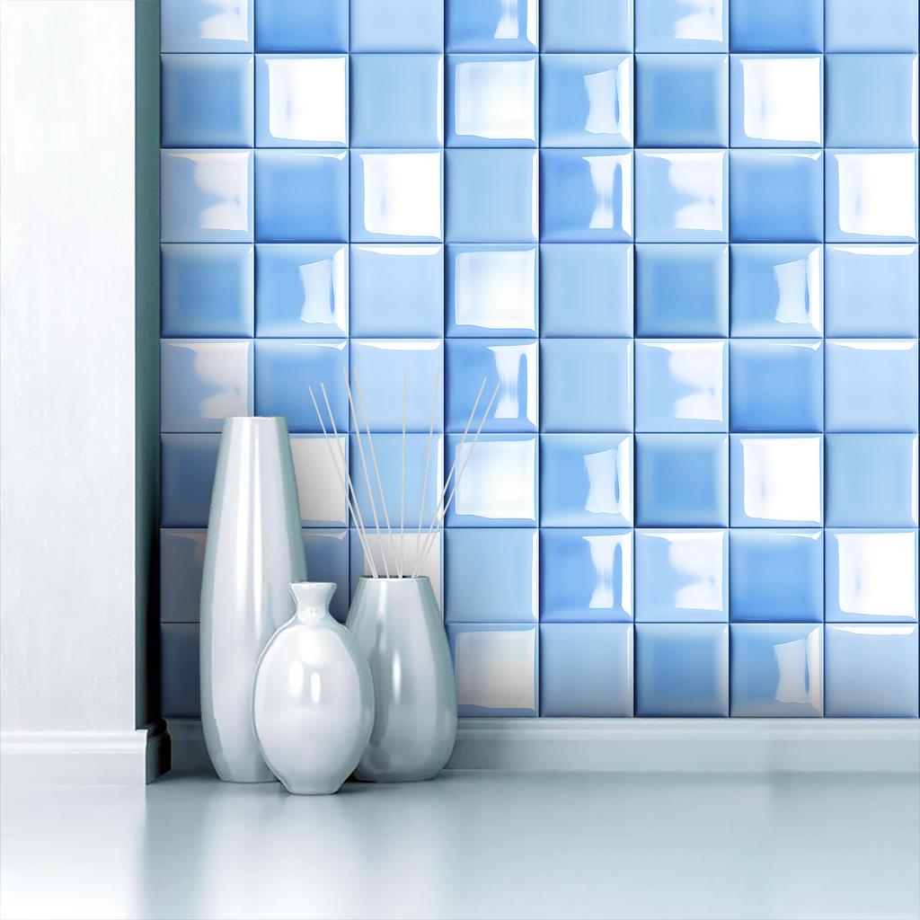 10Pcs Luxury Crystal Blue Wall Stickers Imitation Brick Bedroom Decoration Waterproof Self Adhesive Tile Wallpaper Kitchen Cupboard Decor