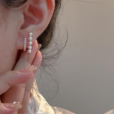 1Pair  Arrival Stud Earrings  Pearl Women Classic Double-Layer  Pearl Earrings Female Korean Simple Jewelry