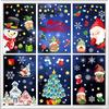 New Christmas Decoration Snowflake Sticker Elk Snowman Christmas Tree Static Sticker Christmas Pie