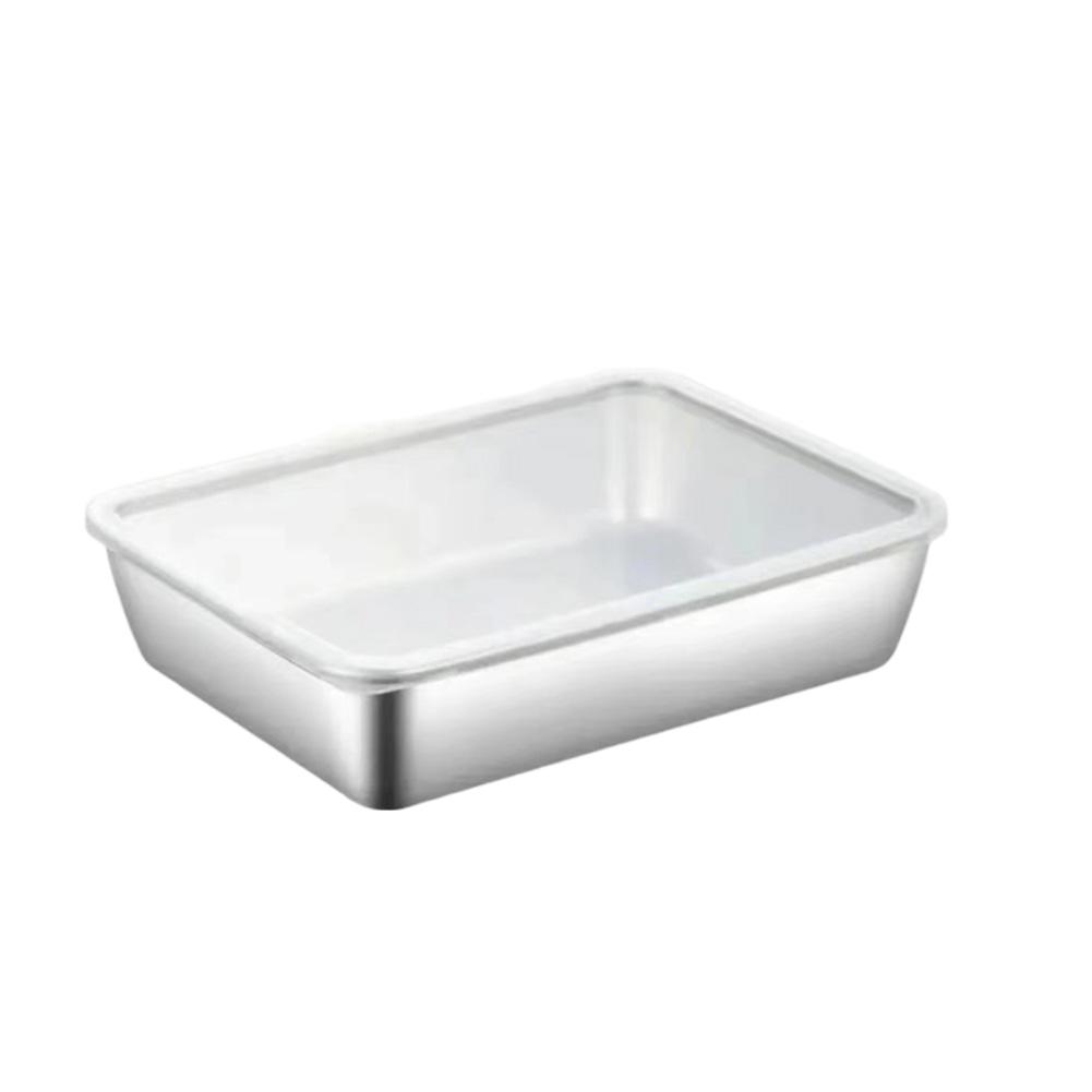 3PCS Leak Proof Stainless Steel Food Storage Box with Effective Sealing Lid