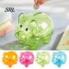 Educational Savings Box Unbreakable Plastic Piggy Bank for Kids, Transparent Pig Shape Cash Coin Safe Bank, Money Saving Jar Nursery Bedroom