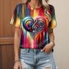 Round Neck Casual Trendy Love Printed Short Sleeved T-shirt