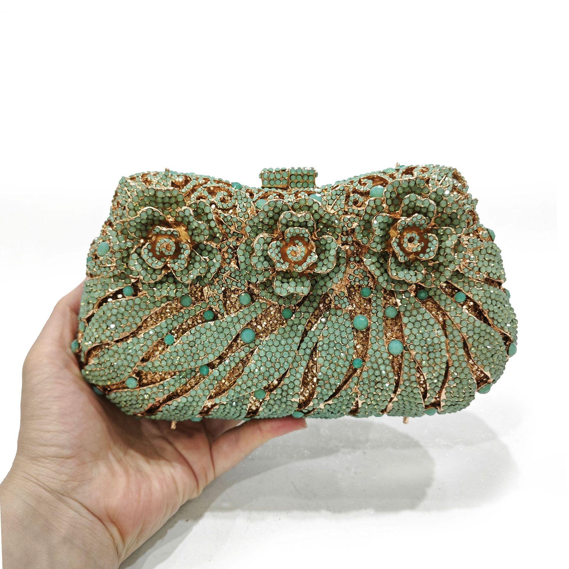

Diamond-encrusted dinner bag Hollow banquet diamond clutch women s bag