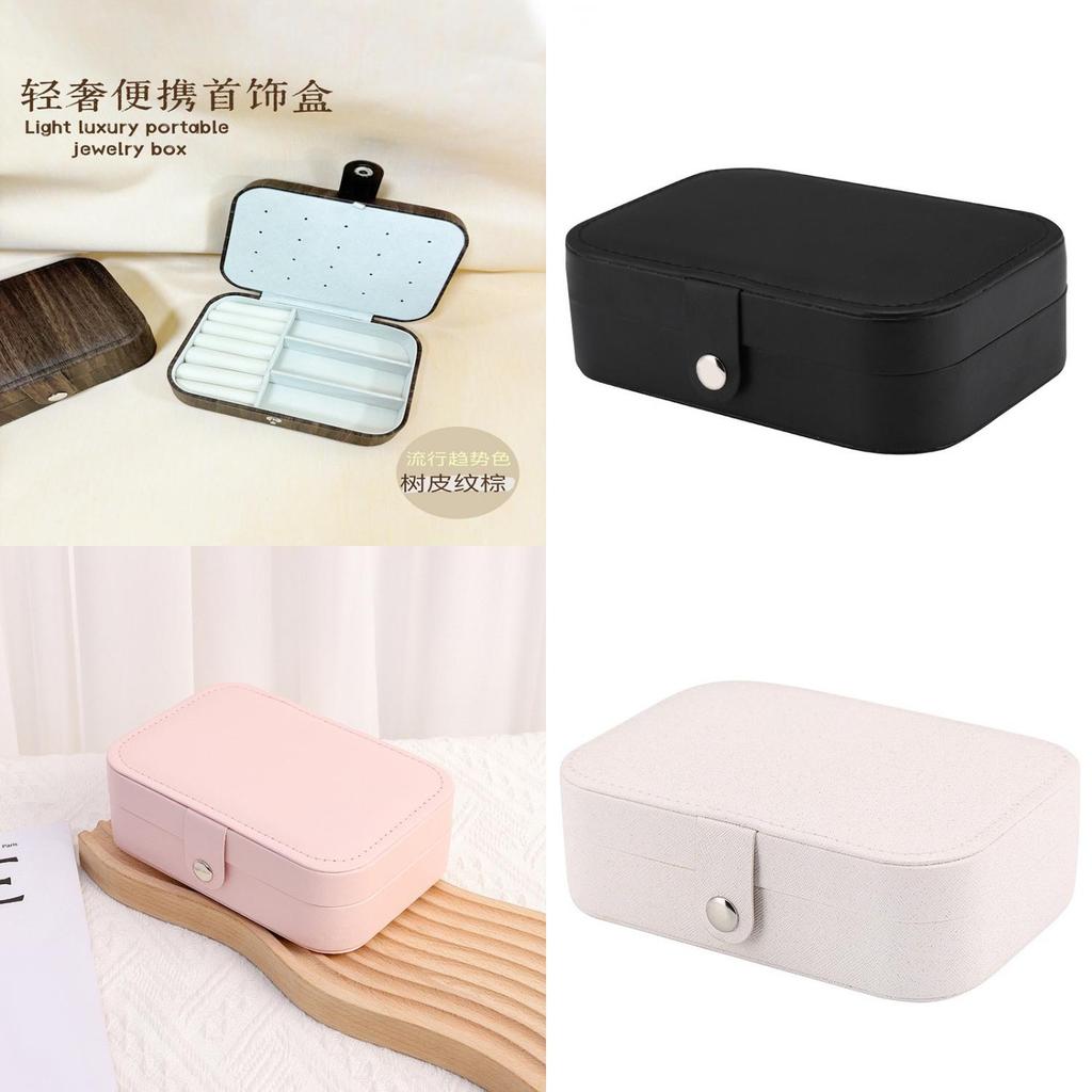 Vintage Leather Jewelry Box For Earrings Bracelets And Rings With Elegant Storage Solution