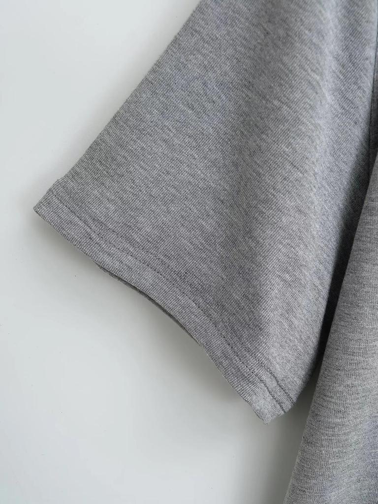 Women's Basic Round Neck Loose Short Sleeve T-shirt, Elegant Versatile Casual Pullover Top