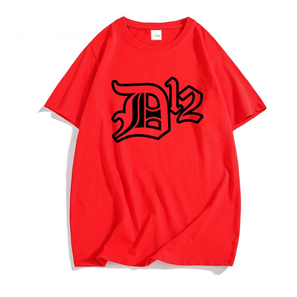 D12 Band Printing T-shirt Grunge Hip Hop Unisex Streetwear Cotton Short Sleeve Male T Shirt Summer Round Neck Mens Tshirt Print