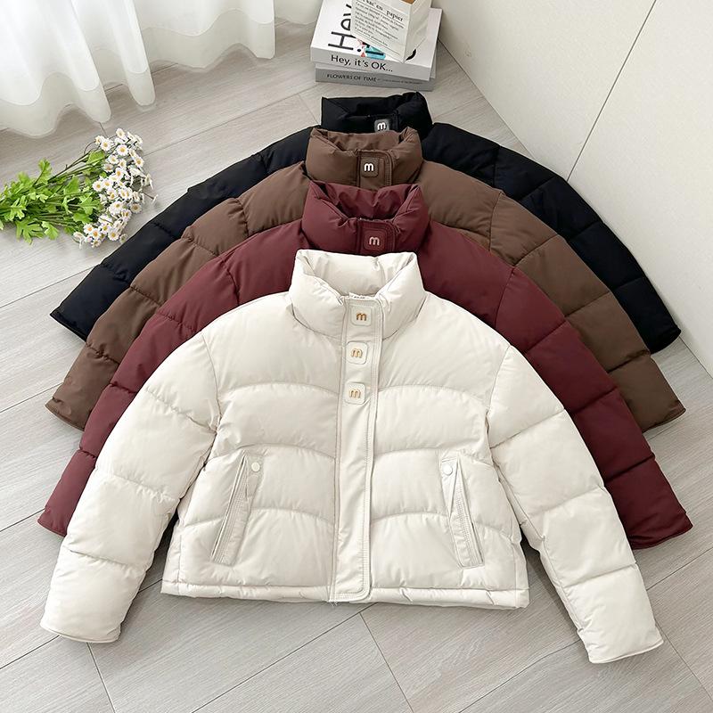Short cotton-padded clothes winter 2025 new loose stand-up collar thickened bread small fashion jacket women's cotton-padded jacket women's clothing