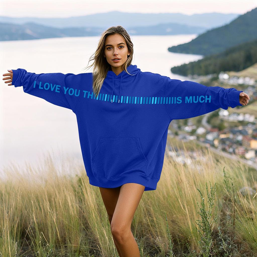 Damen Modisches Lässiges Langärmeliges Paare Buchstaben-Print Kapuzen-Sweatshirt