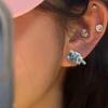Flocking Resin Y2K Animal Ear Studs Hypoallergenic Cute Cat Earrings Fur-covered Earrings  Trendy