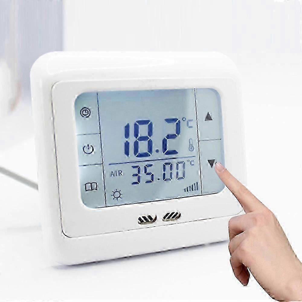 Electric Heating Thermostat 0-99 () 16000 (mA) Touch LCD Screen Floor Heating Thermostat Controller 16A Electric Heating Film Heating Cable