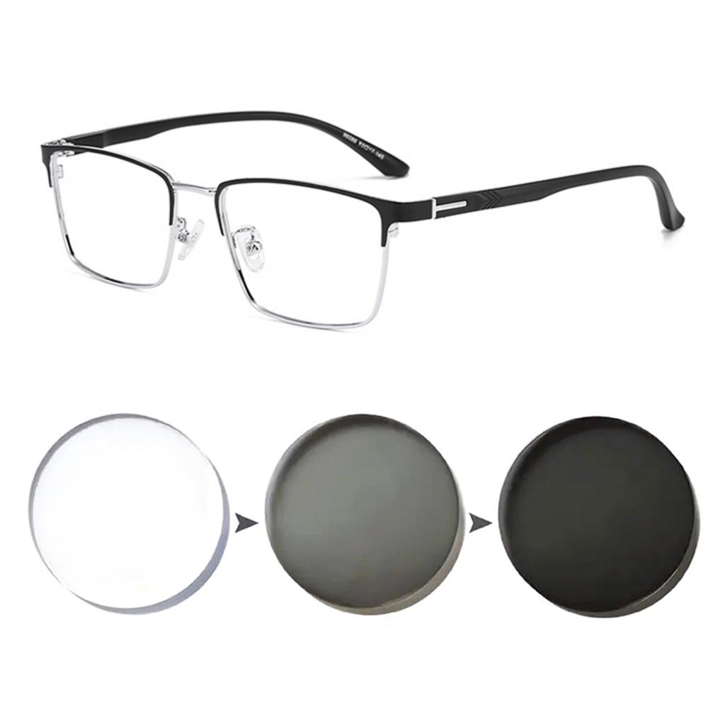 Photochromic Glasses for Men Women Myopia Eyewear Students Lightweight Adjustable 0 to -6 Diopter
