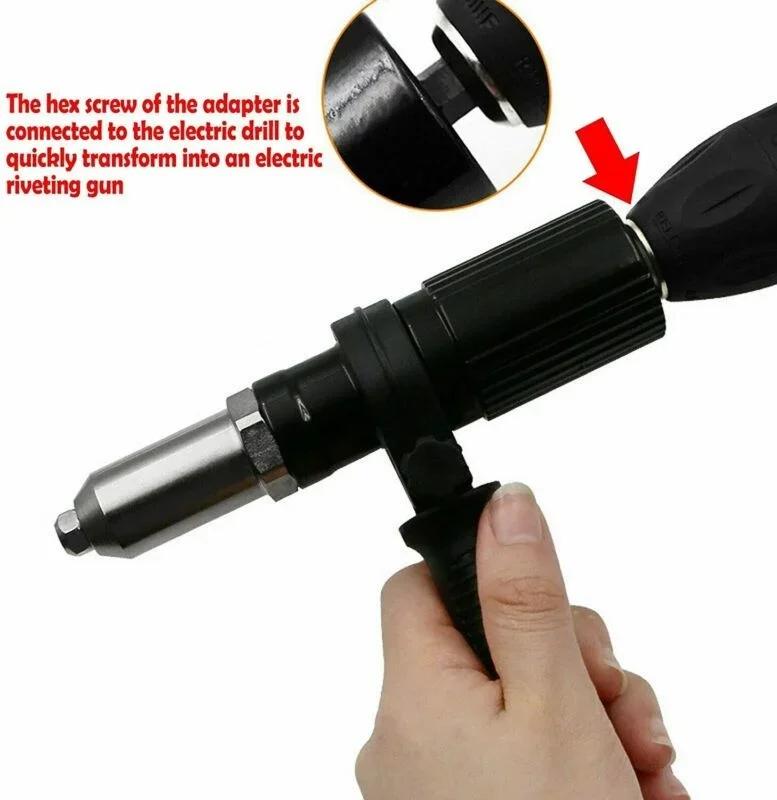 New Professional Electric Rivet Nut Gun Rivet Head Adapter Electric Nut Gun Sports Pull Accessories Cordless Rivet Insert Nut