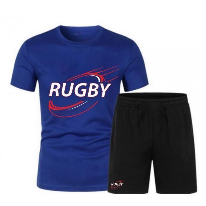 Ensemble maillot et short de Rugby - Confort et performance - Bleu royal - Enfant - Polyester haute qualité