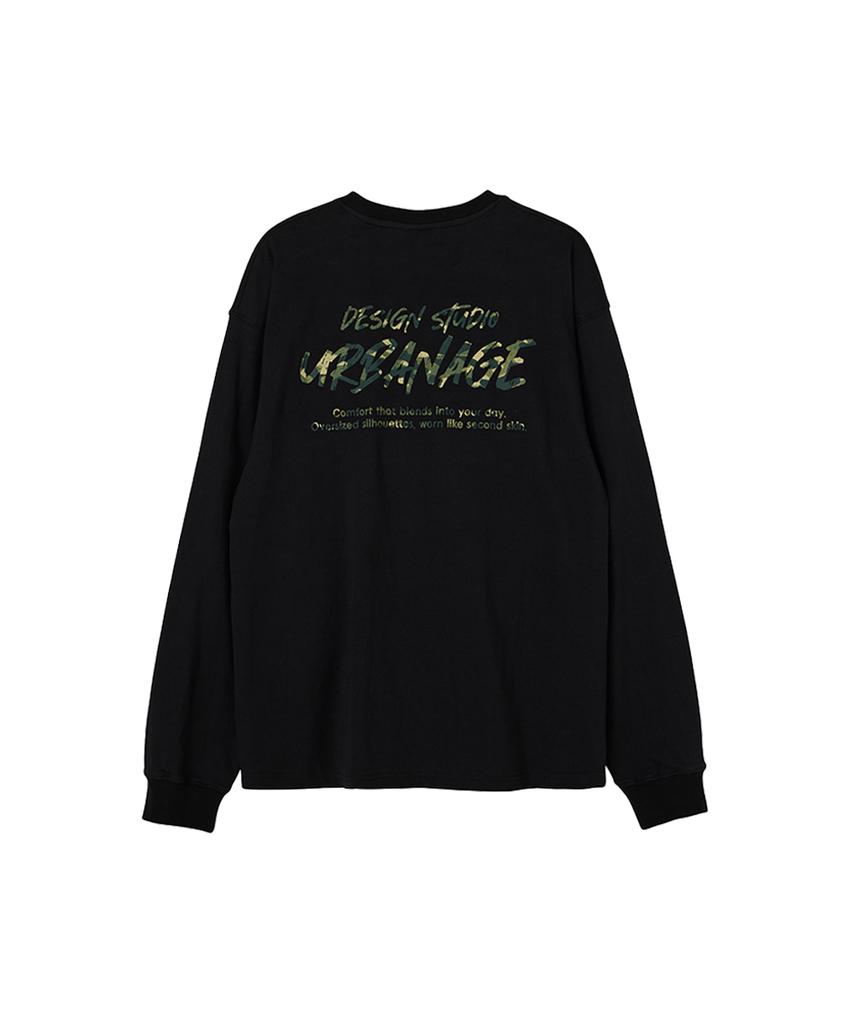 URBANAGE Design Studio Logo Oversized Long Sleeve_Black Camo
