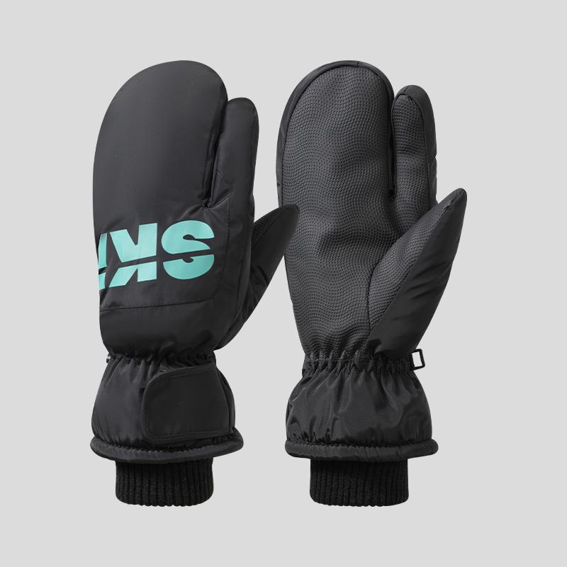 Custom Logo Outdoor Snowboarding Waterproof Winter Warm Touch Screen Ski Gloves Man чёрный