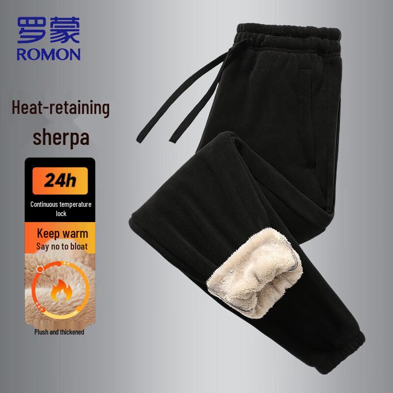 ROMON Men's Lamb Fleece Lined Jogger Pants