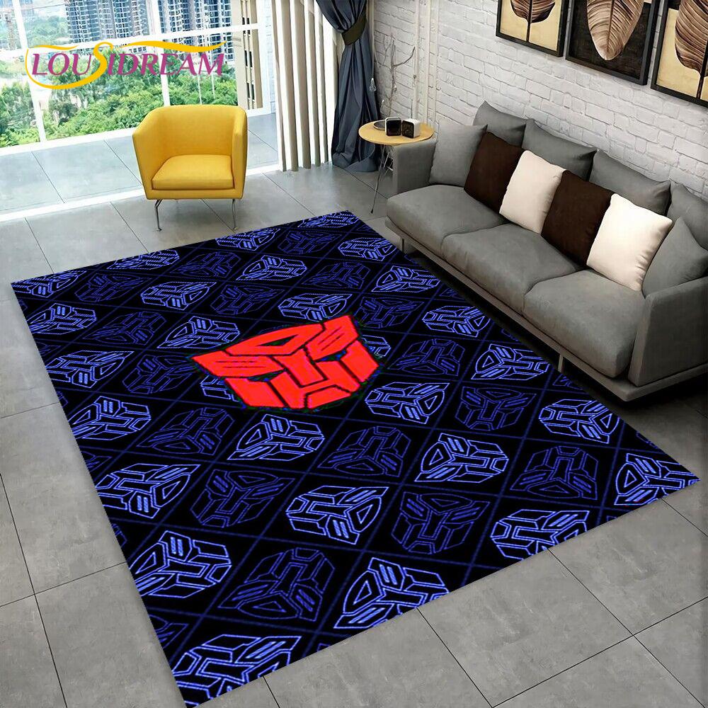 3D Transformers Cartoon Autobots Teppich für Zuhause Wohnzimmer Schlafzimmer Sofa Fußmatte Dekoration, Kinderzimmer Teppich Rutschfeste Bodenmatte Geschenk