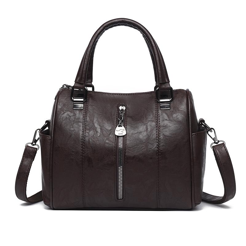 Fashi Big Leather Tote Bag For Women Large Capacity Retro Shoulder Bags Soft Leather Crossbody Handbags Large Lady Shopper Bag