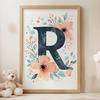 Poster Letter "R" In Floral Wreath Poster Letter "R" In Floral Wreath, 30X40 Cm, Frameless, Matte Paper 230 Gsm