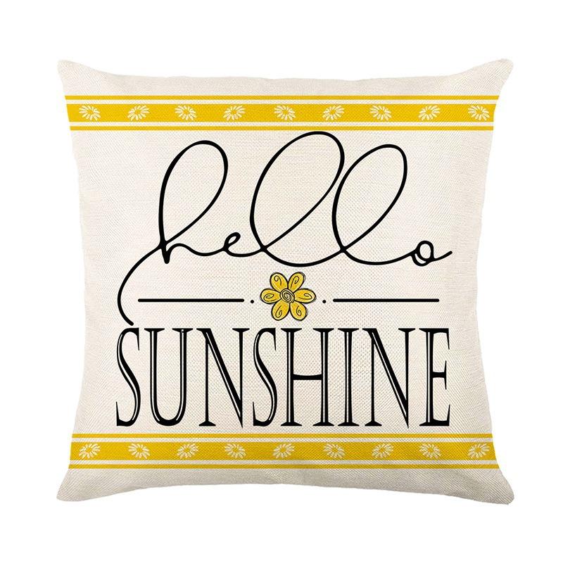 

Summer Fresh And Lively Yellow Daisy Pillow Cover Festive Ornament Home Living Room Bedroom Sofa Pillow Cover Premium 45*45cm
