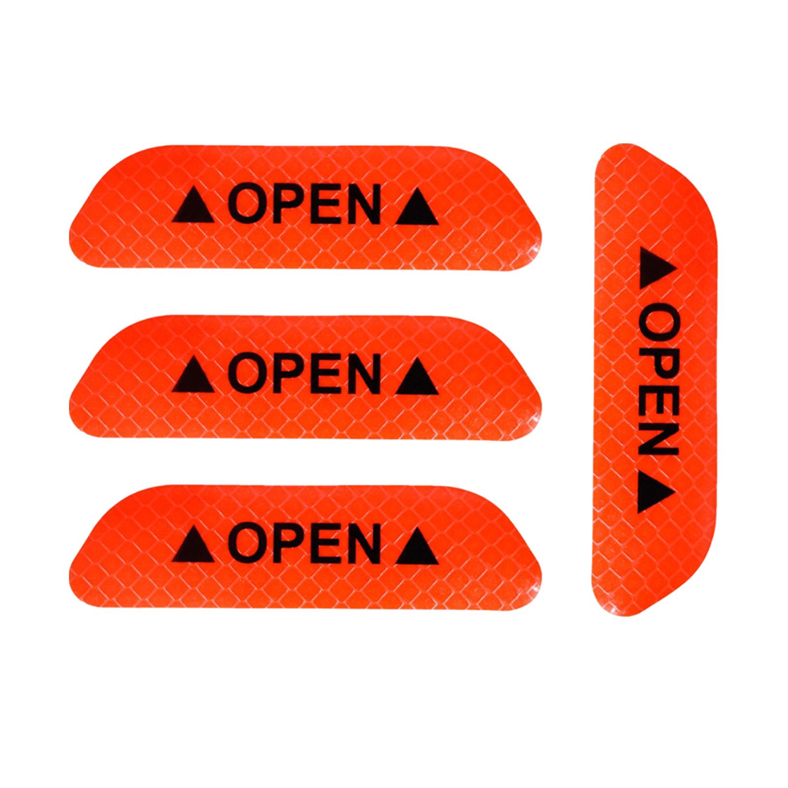 

4x Reflective Tape Car Door Stickers Scratchproof Strong Adhesion Rainproof Pet помаранчевий