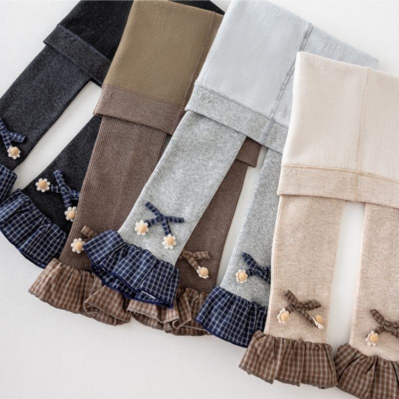 Baby Mädchen Leggings Strumpfhosen Baby Strumpfhose Kind Kleinkind Lotusblatt Spitze Hose Baumwollstrick Hose Für Kind Säugling Legging Winter