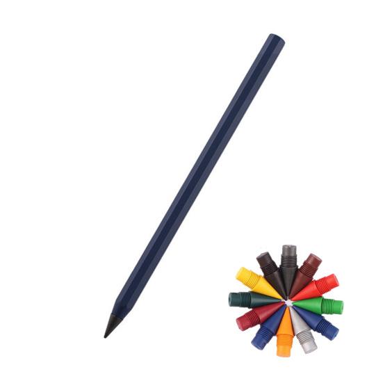 Metalowy Ołówek do Pisania z Wielokrotnego Użycia Metalową Końcówką Nie Wymaga Tuszowania ani Ostrzenia Płynnie Piszący Długopis na Tarcie dla Architektów Artystów Wygodny Uchwyt Ołówek