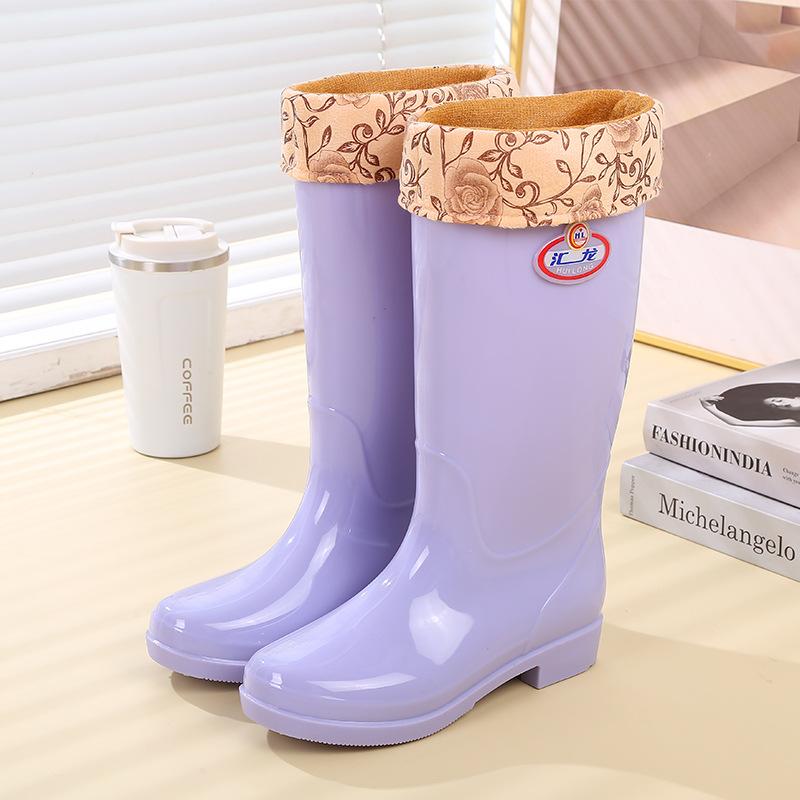 New high tube rain shoes thickened fashion women's wear waterproof shoes rain boots summer non-slip work wear-resistant water boots